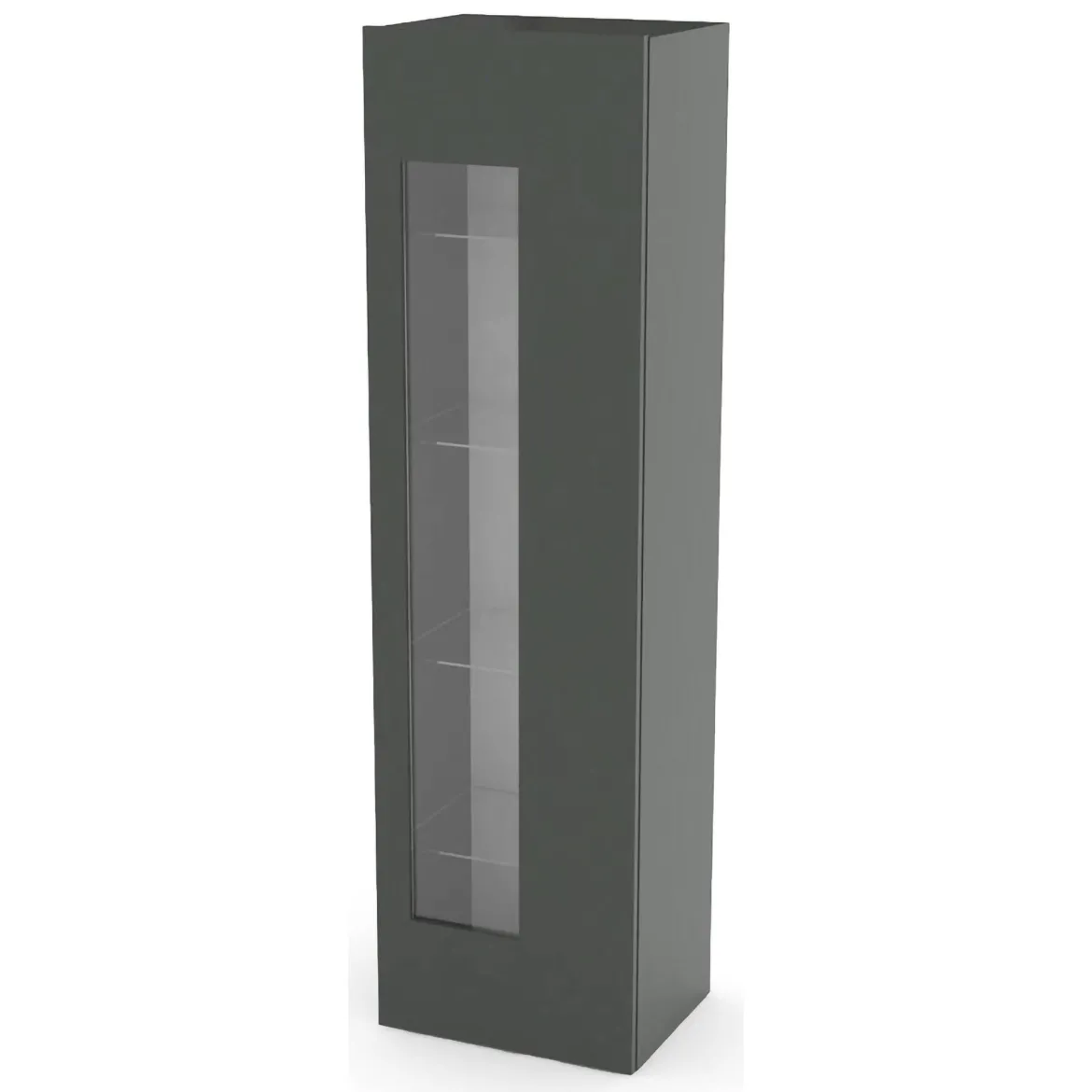 Mobile con vetrina elegante 45x34x162h cm antracite lucido - Adatka