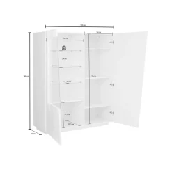 Mobile con vetrina grande 2 ante 120x43x146h cm bianco lucido - Ask