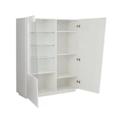 Mobile con vetrina grande 2 ante 120x43x146h cm bianco lucido - Ask