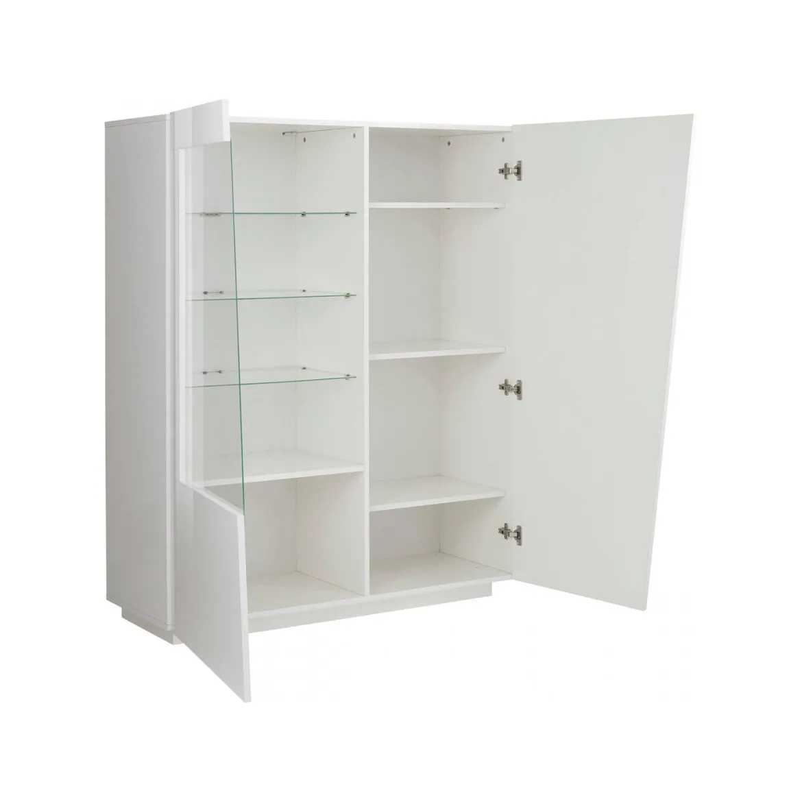 Mobile con vetrina grande 2 ante 120x43x146h cm bianco lucido - Ask