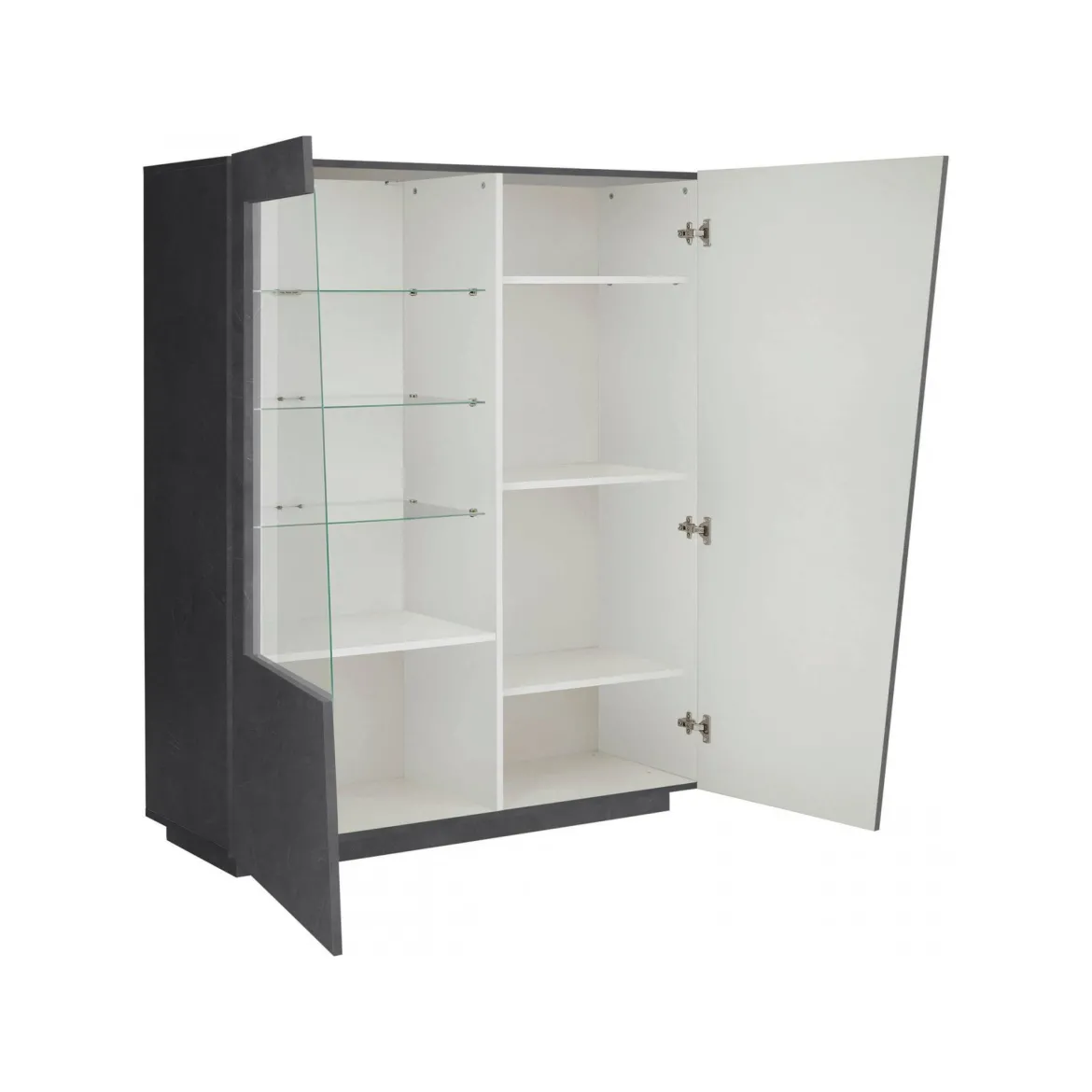 Mobile con vetrina moderno soggiorno 2 ante 120x43x146h cm ardesia - Ask