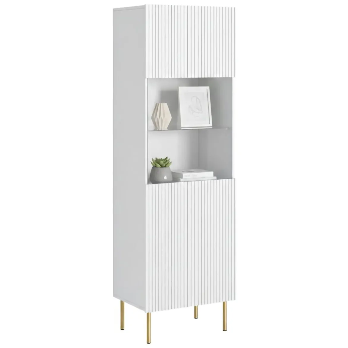 Mobile con vetrina 59x42x182h cm bianco - Raccuja