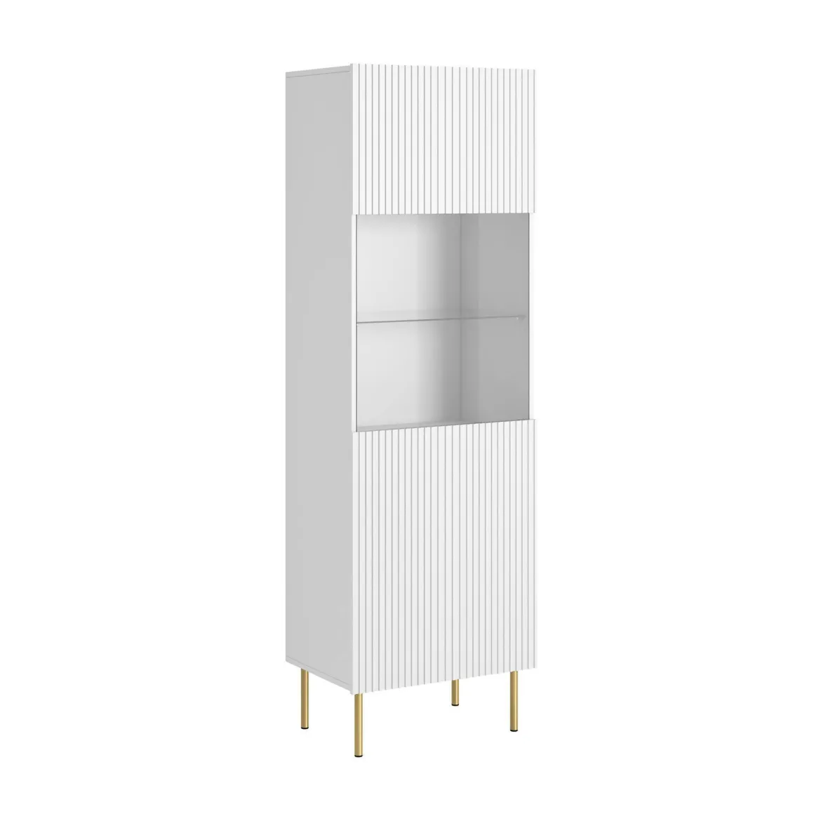 Mobile con vetrina 59x42x182h cm bianco - Raccuja