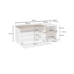 Mobile da ingresso 2 ante bianco lucido e acero 120x54h cm - Aska