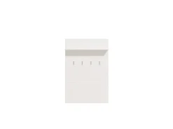 Mobile da Ingresso Bianco Bianco un Ripiano Appendiabiti 76x19.5x114h cm, Installazione Sospeso - Valdemone
