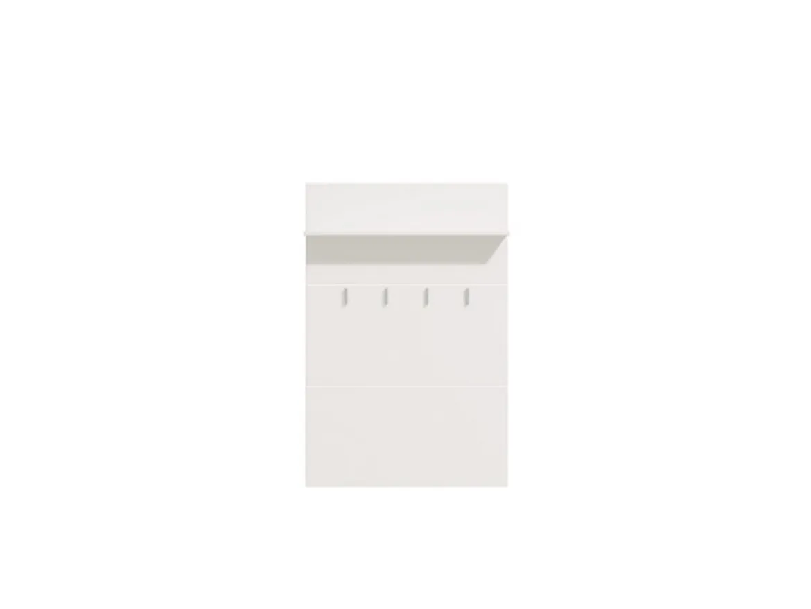 Mobile da Ingresso Bianco Bianco un Ripiano Appendiabiti 76x19.5x114h cm, Installazione Sospeso - Valdemone