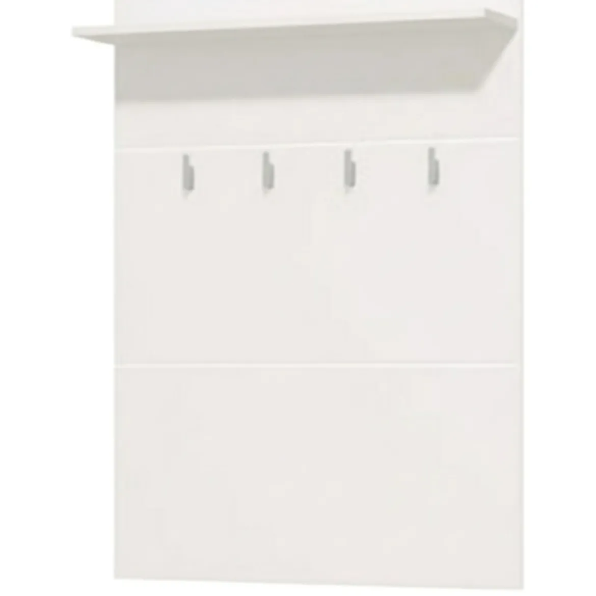 Mobile da Ingresso Bianco Bianco un Ripiano Appendiabiti 76x19.5x114h cm, Installazione Sospeso - Valdemone
