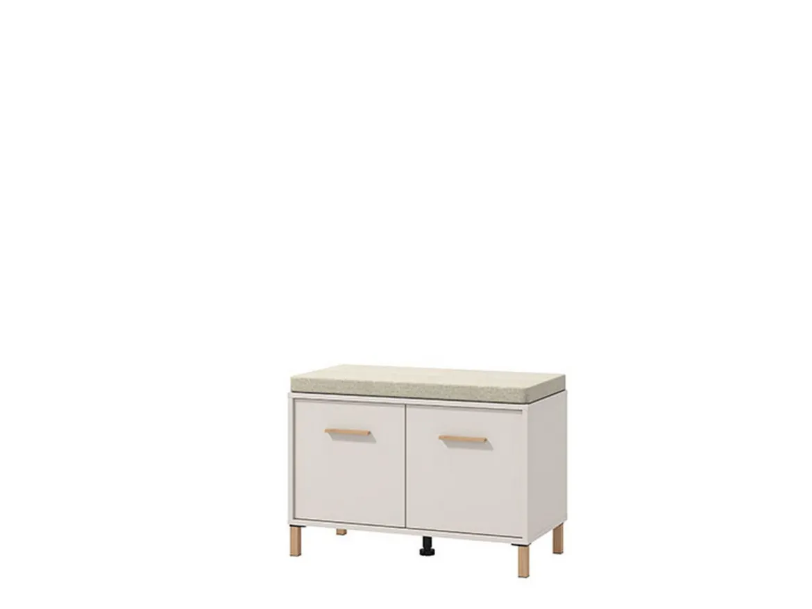 Mobile da Ingresso Bianco Crema Marrone Noce 15 Paia Cassetti 123x30x186h cm, 4 Ripiani Made in Italy - Faicchio