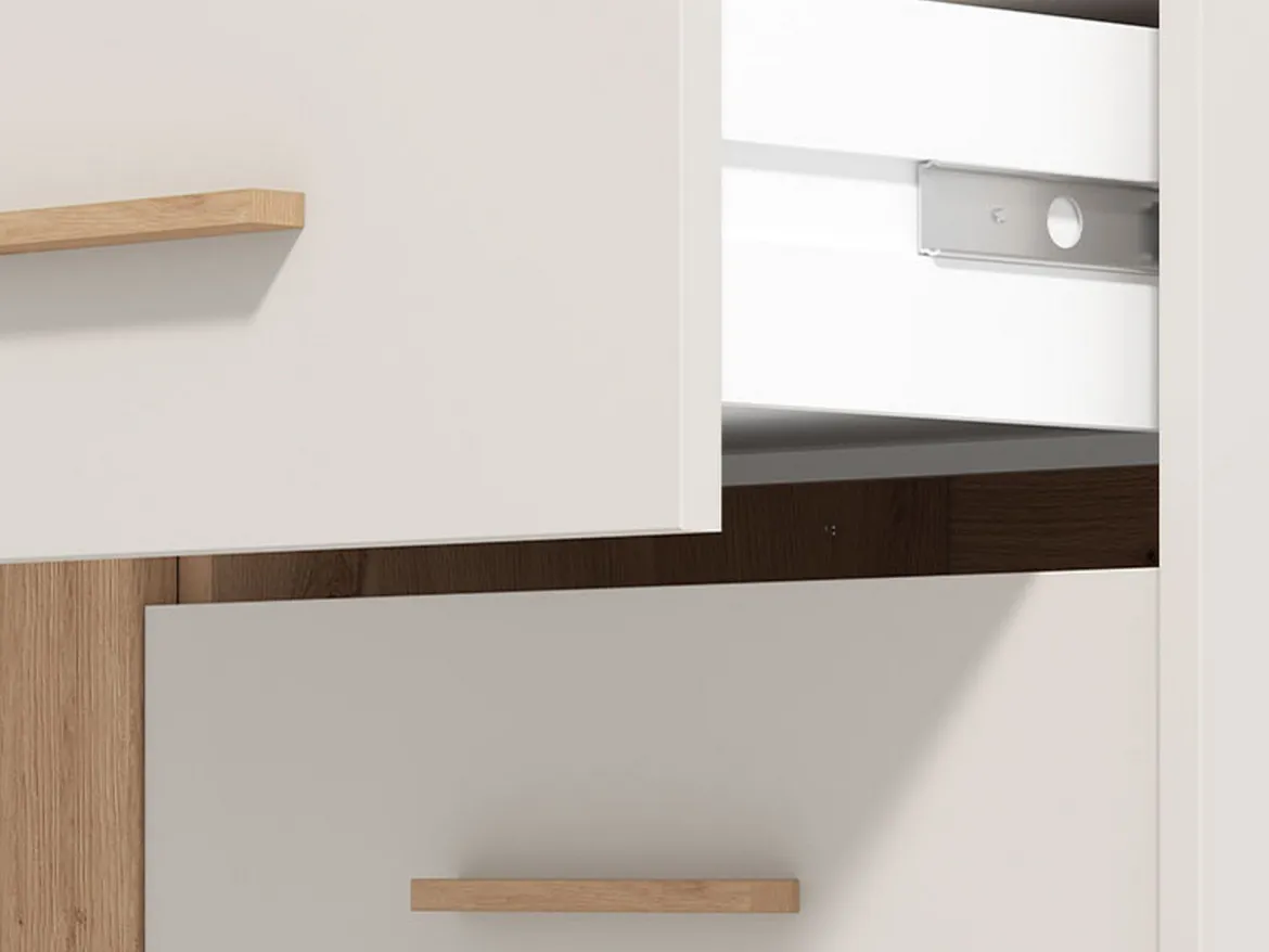 Mobile da Ingresso Bianco Crema Nero un Cassetto 2 Ripiani 51.5x35x98h cm, Un'anta - Trevi