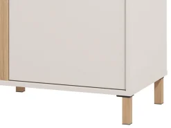 Mobile da Ingresso Bianco Crema Nero un Cassetto 2 Ripiani 51.5x35x98h cm, Un'anta - Trevi