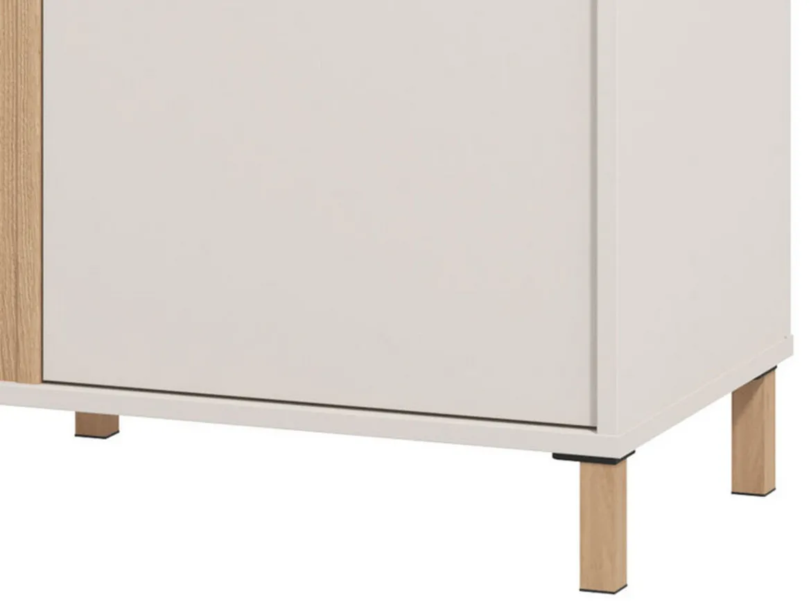 Mobile da Ingresso Bianco Crema Nero un Cassetto 2 Ripiani 51.5x35x98h cm, Un'anta - Trevi