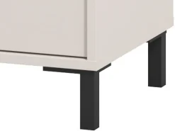 Mobile da Ingresso Bianco Crema Nero un Cassetto 2 Ripiani 54.5x40x109.5h cm, Un'anta - Pollenza