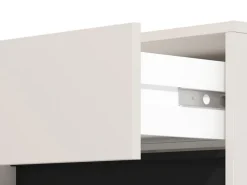 Mobile da Ingresso Bianco Crema Nero un Cassetto 2 Ripiani 54.5x40x109.5h cm, Un'anta - Pollenza