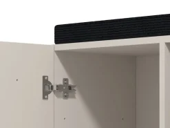 Mobile da Ingresso Bianco Crema Nero un Ripiano 2 Ante 80x40x57h cm, 2 Vani - Force