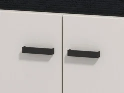 Mobile da Ingresso Bianco Crema Nero un Ripiano 2 Ante 80x40x57h cm, 2 Vani - Force