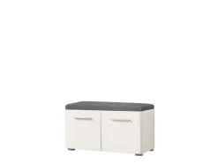 Mobile da Ingresso Bianco Grigio Scuro un Ripiano 2 Ante 79x35x45h cm, 2 Vani - Cannole