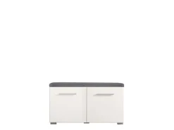 Mobile da Ingresso Bianco Grigio Scuro un Ripiano 2 Ante 79x35x45h cm, 2 Vani - Cannole