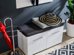 Mobile da Ingresso Bianco Grigio Scuro un Ripiano 2 Ante 79x35x45h cm, 2 Vani - Cannole