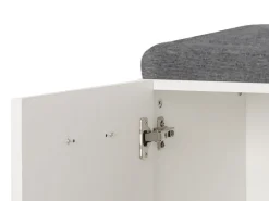 Mobile da Ingresso Bianco Grigio Scuro un Ripiano 2 Ante 79x35x45h cm, 2 Vani - Cannole