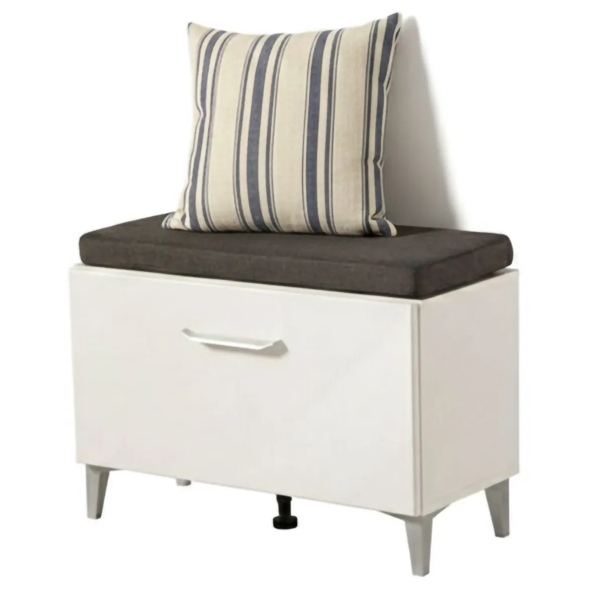 Mobile da Ingresso Bianco Grigio un Ripiano 2 Ante 79x35x45h cm, 2 Vani - Cannole