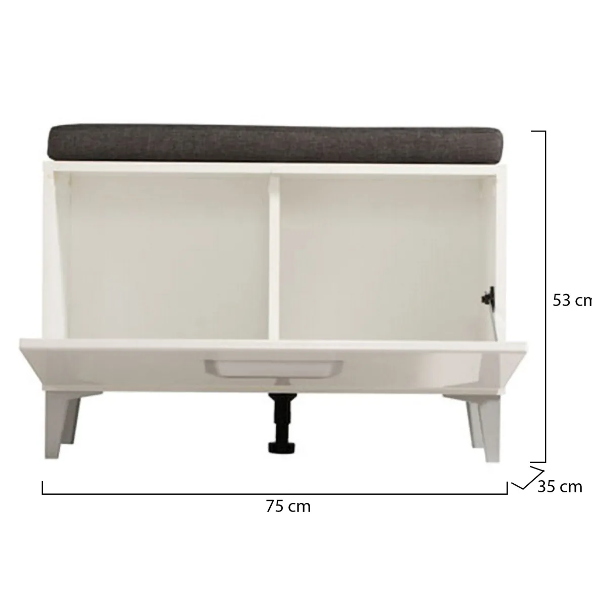 Mobile da Ingresso Bianco Grigio un Ripiano 2 Ante 79x35x45h cm, 2 Vani - Cannole
