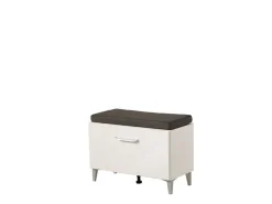 Mobile da Ingresso Bianco Grigio un Ripiano 2 Ante 79x35x45h cm, 2 Vani - Cannole