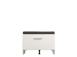 Mobile da Ingresso Bianco Grigio un Ripiano 2 Ante 79x35x45h cm, 2 Vani - Cannole