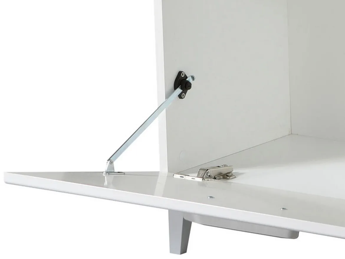 Mobile da Ingresso Bianco Grigio un Ripiano 2 Ante 79x35x45h cm, 2 Vani - Cannole
