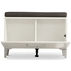 Mobile da Ingresso Bianco Grigio un Ripiano 2 Ante 79x35x45h cm, 2 Vani - Cannole