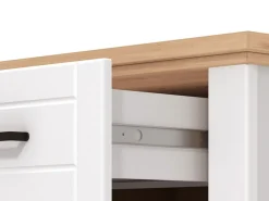 Mobile da Ingresso Bianco Opaco Marrone Rovere un Cassetto 2 Ripiani 60.5x41x105h cm, Un'anta - Rogeno