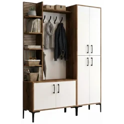 Mobile da ingresso da parete antracite e nero 78x182h cm - Varsavia