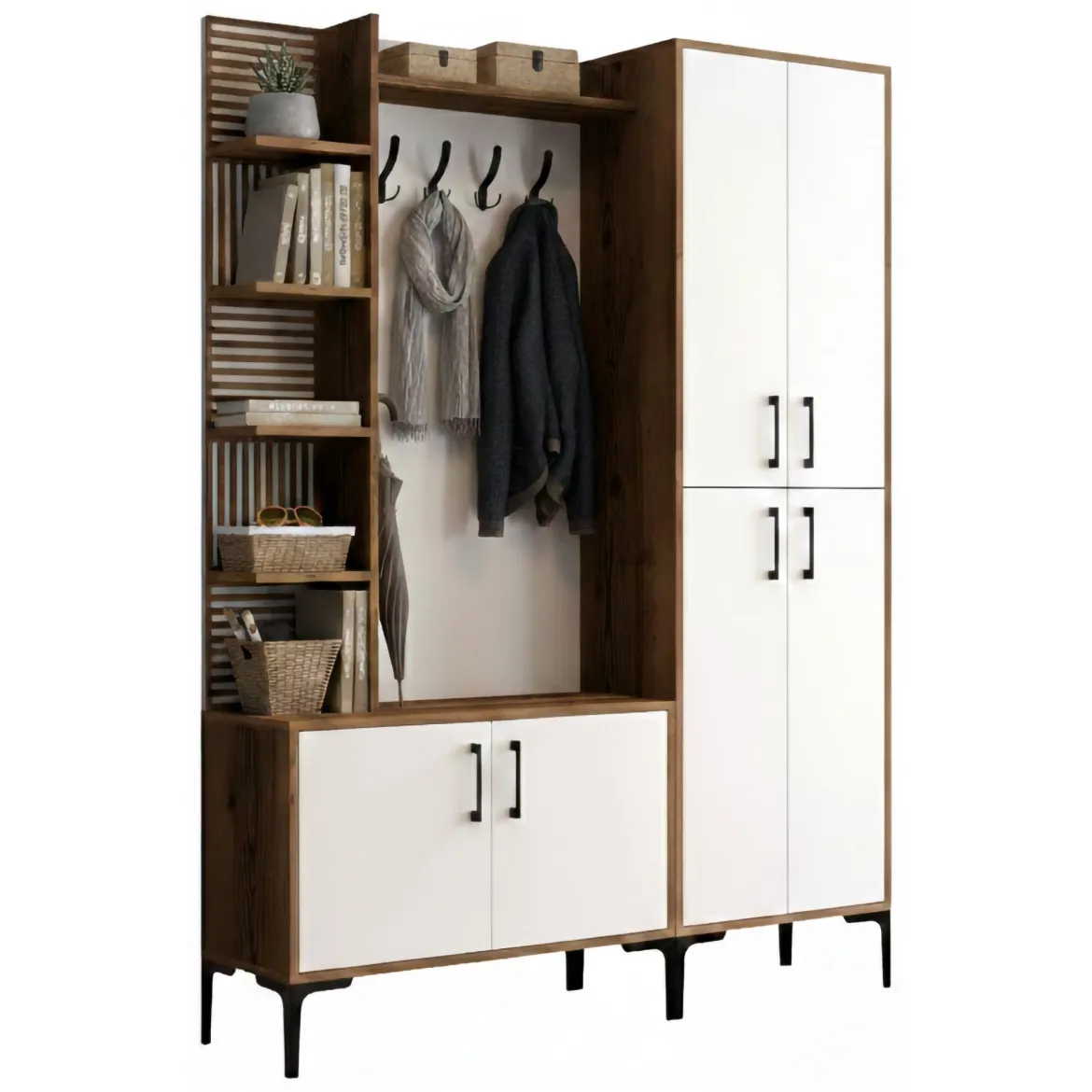 Mobile da ingresso da parete antracite e nero 78x182h cm - Varsavia