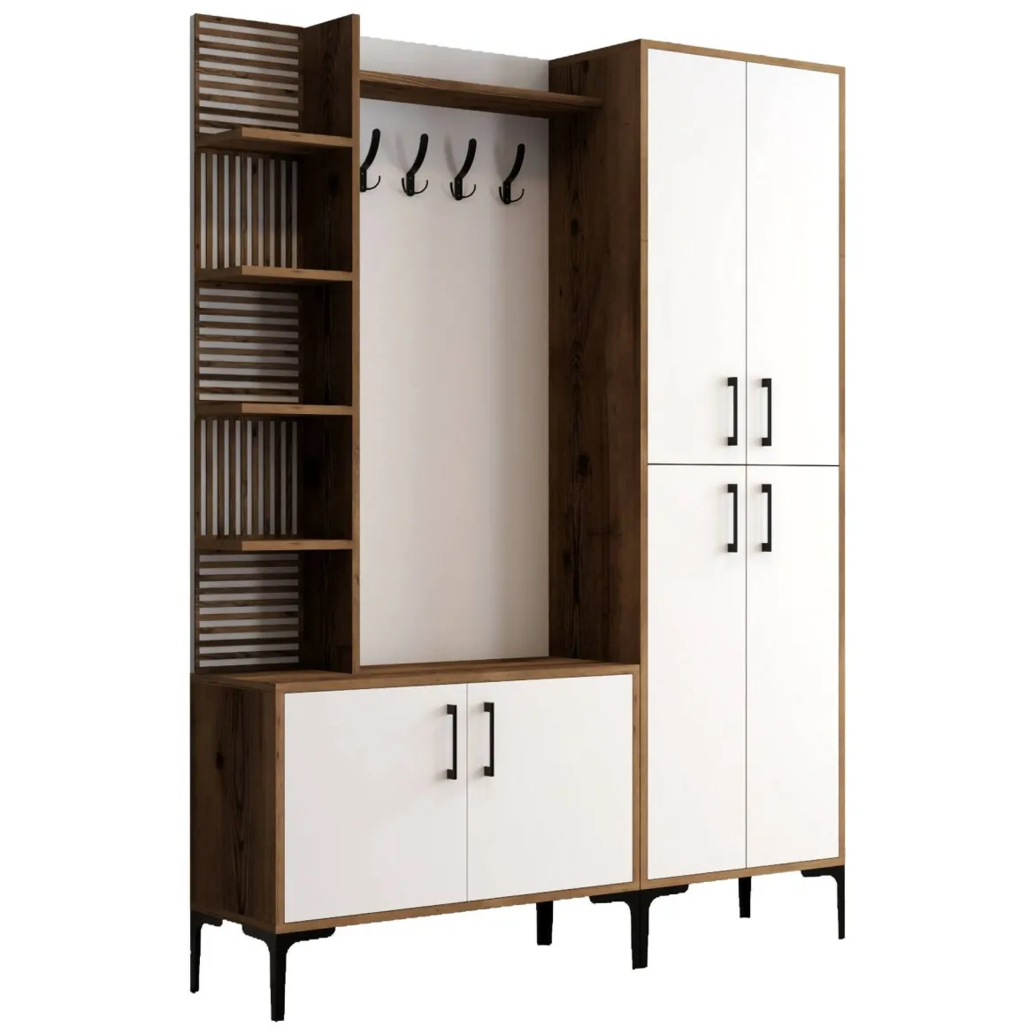 Mobile da ingresso da parete antracite e nero 78x182h cm - Varsavia