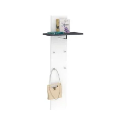 Mobile da ingresso elegante sospeso bianco lucido e ardesia 50x140h cm - Nives