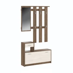 Mobile da ingresso Garolfo, 100x25h180 cm, Quercia e Bianco