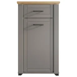 Mobile da Ingresso Grigio Marrone Rovere un Cassetto 2 Ripiani 60.5x41x105h cm, Un'anta - Rogeno