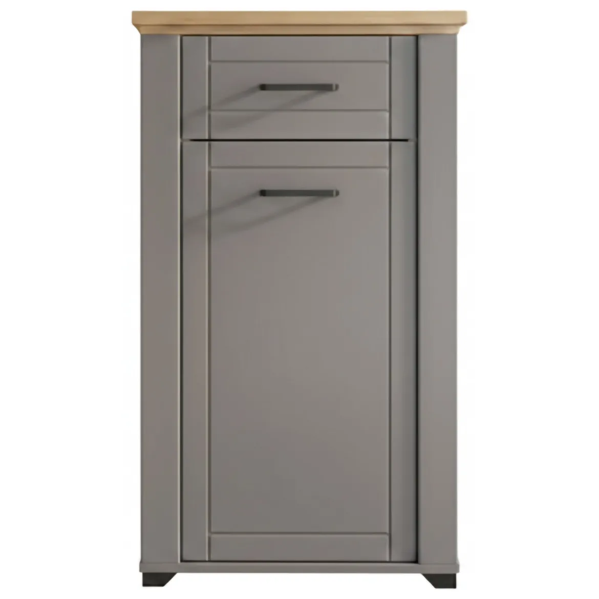 Mobile da Ingresso Grigio Marrone Rovere un Cassetto 2 Ripiani 60.5x41x105h cm, Un'anta - Rogeno