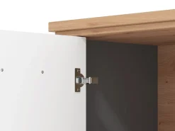 Mobile da Ingresso Grigio Marrone Rovere un Ripiano 2 Ante 103.5x41x47.5h cm, 2 Vani - Menfi