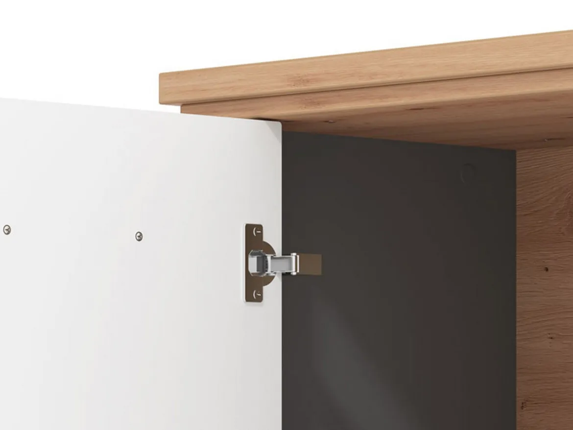 Mobile da Ingresso Grigio Marrone Rovere un Ripiano 2 Ante 103.5x41x47.5h cm, 2 Vani - Menfi