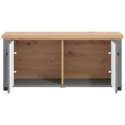Mobile da Ingresso Grigio Marrone Rovere un Ripiano 2 Ante 103.5x41x47.5h cm, 2 Vani - Menfi
