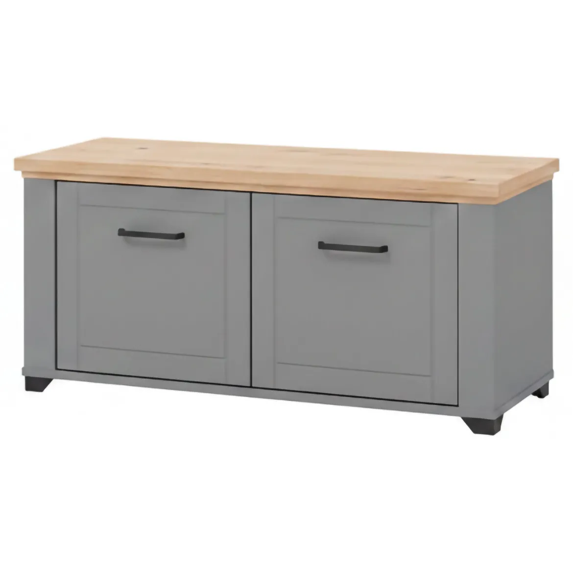 Mobile da Ingresso Grigio Marrone Rovere un Ripiano 2 Ante 103.5x41x47.5h cm, 2 Vani - Menfi