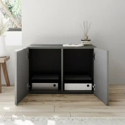 Mobile da Ingresso Grigio 2 Paia con Scarpiera 63x35x41h cm, 2 Ante - Scorrano