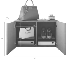 Mobile da Ingresso Grigio 2 Paia con Scarpiera 63x35x41h cm, 2 Ante - Scorrano