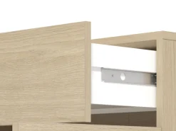 Mobile da Ingresso Marrone Rovere Chiaro Nero un Cassetto 2 Ripiani 77x35x98h cm, 2 Ante - Torrice