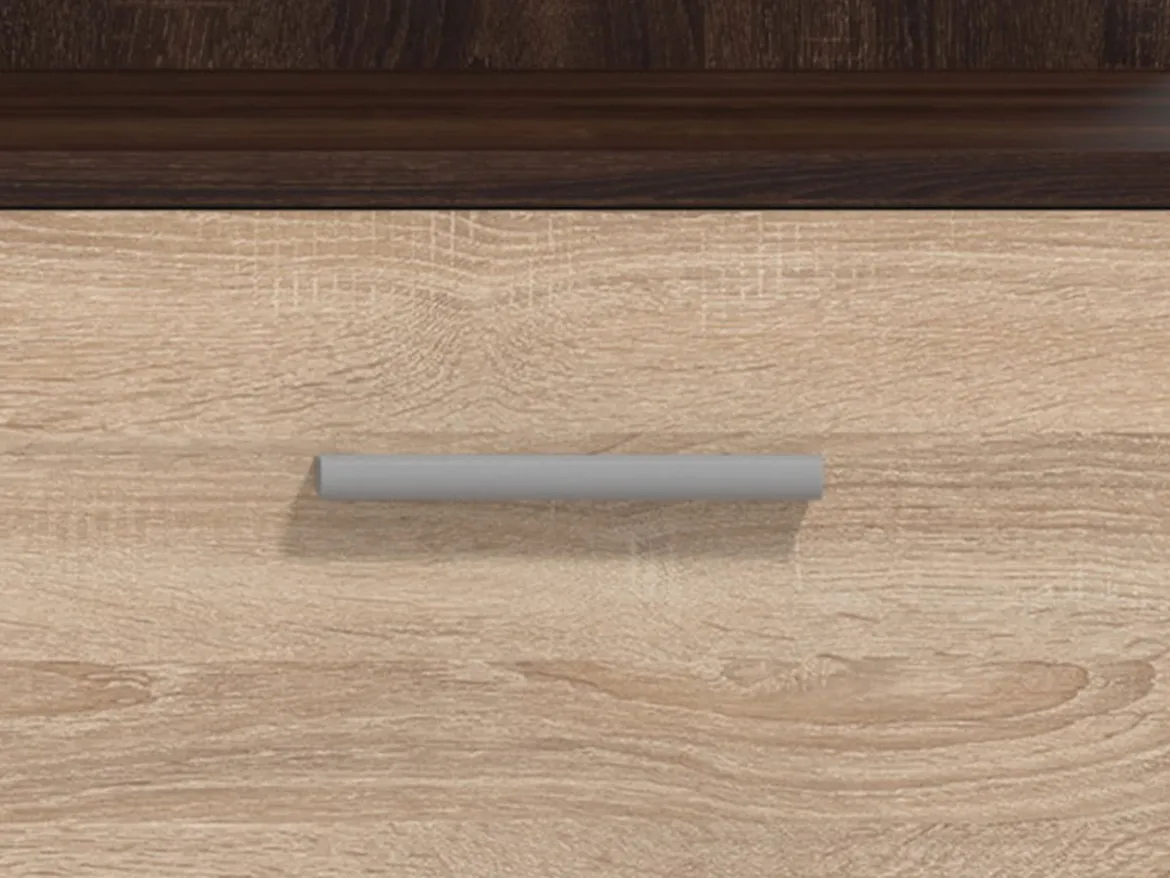 Mobile da Ingresso Marrone Rovere Marrone Noce Specchio Incluso un Cassetto 133.5x33x197.5h cm, 9 Ripiani - Volpara