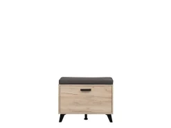 Mobile da Ingresso Marrone Rovere Nero un Ripiano Un'anta 68x35x52.5h cm, 2 Vani - Lainate