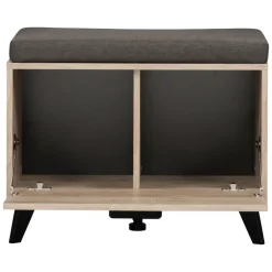 Mobile da Ingresso Marrone Rovere Nero un Ripiano Un'anta 68x35x52.5h cm, 2 Vani - Lainate