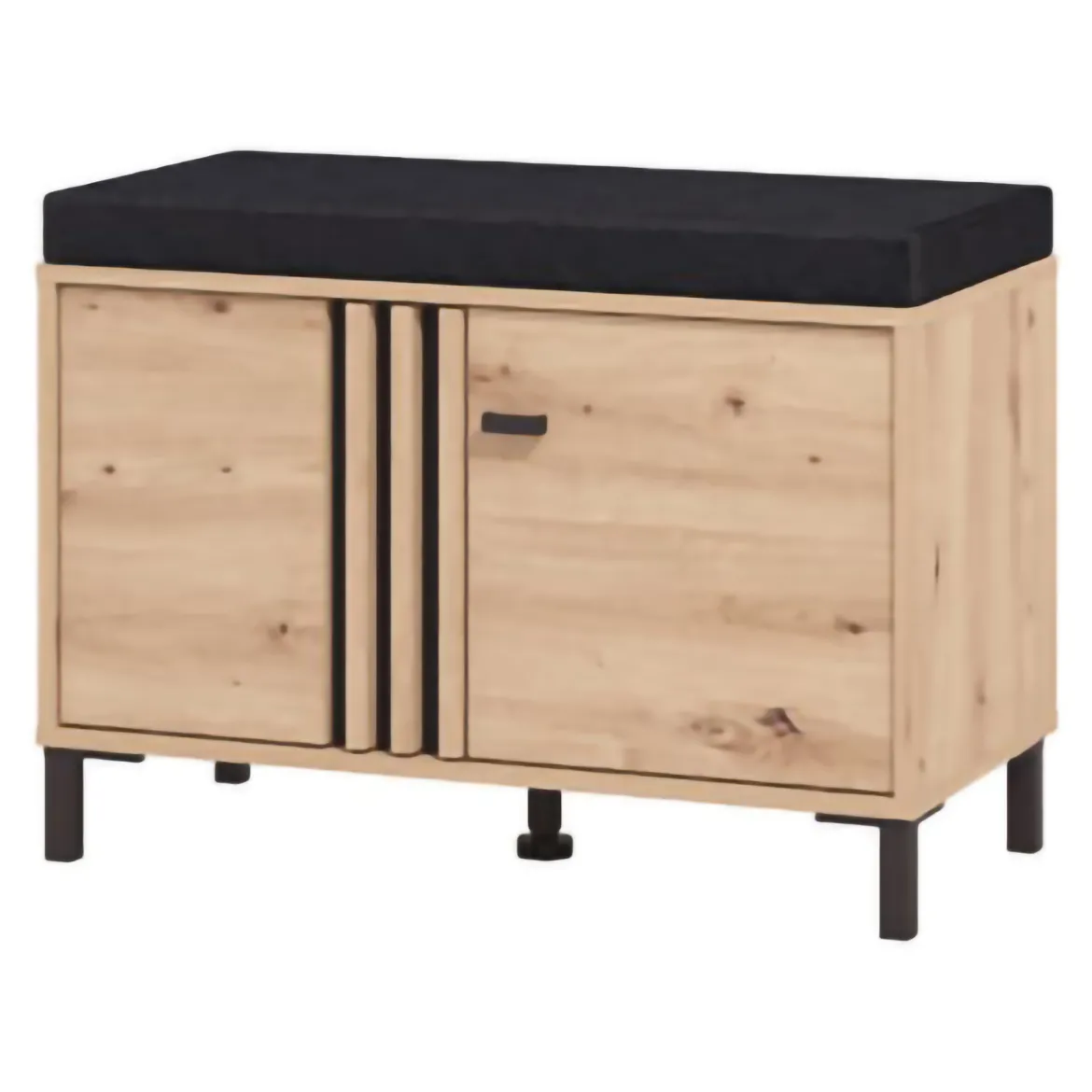 Mobile da Ingresso Marrone Rovere Nodi Grigio Scuro un Ripiano Apertura Battente 80x40x49h cm, 2 Ante - Pincara