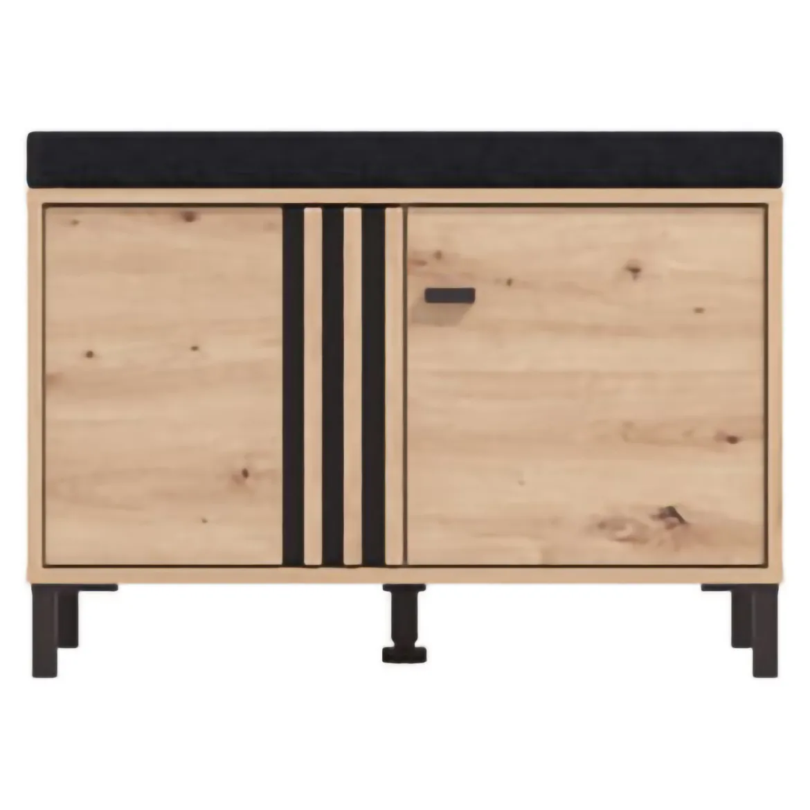 Mobile da Ingresso Marrone Rovere Nodi Grigio Scuro un Ripiano Apertura Battente 80x40x49h cm, 2 Ante - Pincara