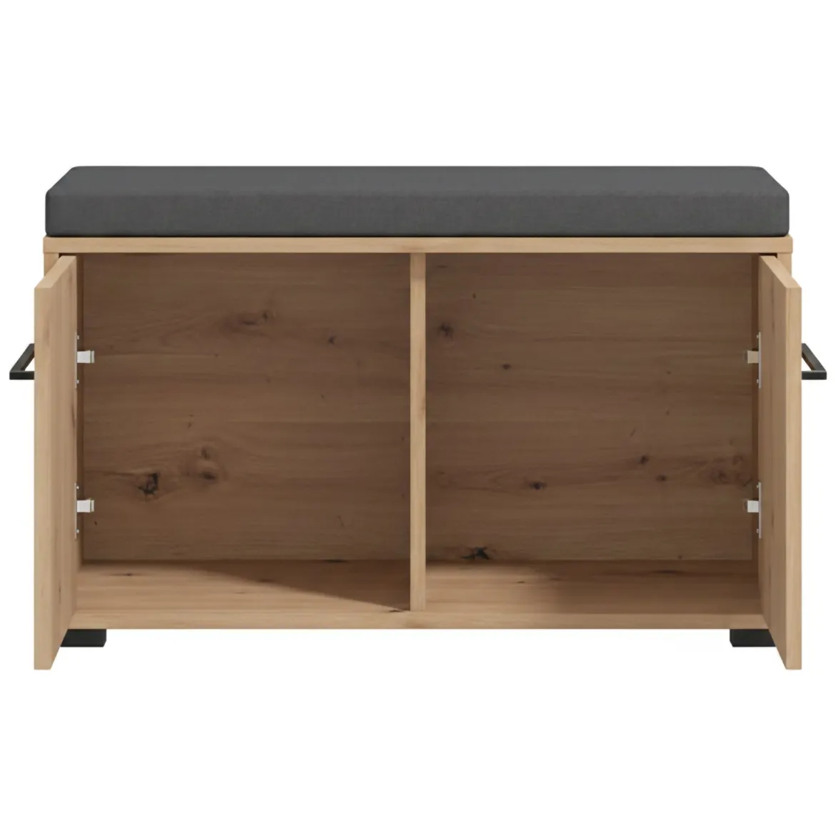 Mobile da Ingresso Marrone Rovere Nodi Grigio Scuro un Ripiano Apertura Battente 80x40x49h cm, 2 Ante - Pincara